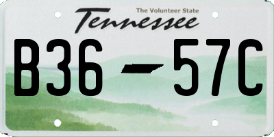 TN license plate B3657C
