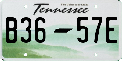 TN license plate B3657E