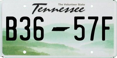 TN license plate B3657F