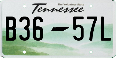 TN license plate B3657L