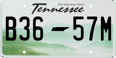 TN license plate B3657M
