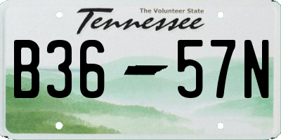TN license plate B3657N