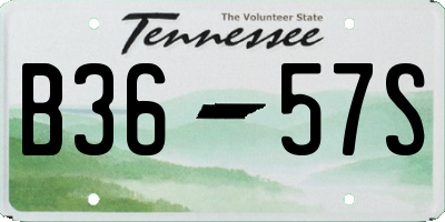 TN license plate B3657S