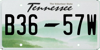 TN license plate B3657W