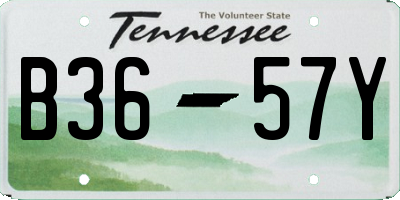 TN license plate B3657Y