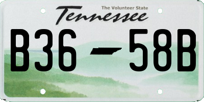 TN license plate B3658B