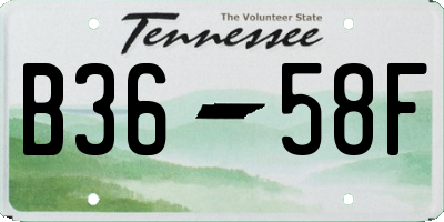 TN license plate B3658F