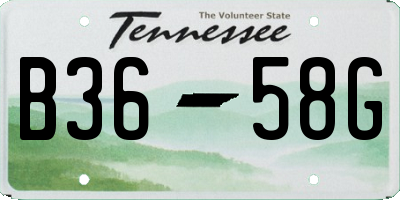 TN license plate B3658G