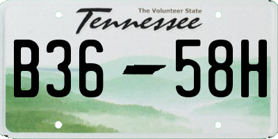 TN license plate B3658H