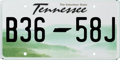 TN license plate B3658J