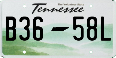 TN license plate B3658L