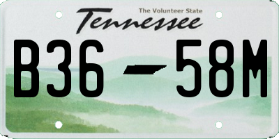 TN license plate B3658M
