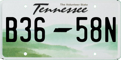 TN license plate B3658N