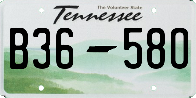 TN license plate B3658O