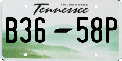 TN license plate B3658P