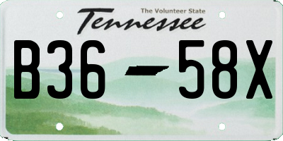 TN license plate B3658X