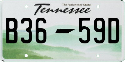 TN license plate B3659D