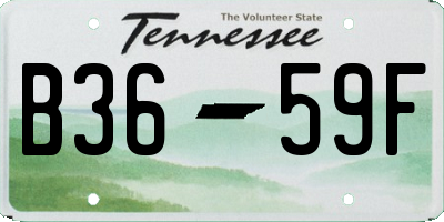 TN license plate B3659F