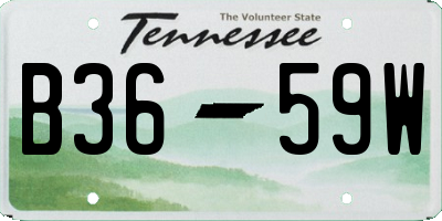 TN license plate B3659W