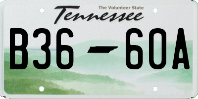 TN license plate B3660A