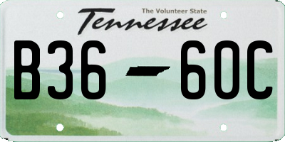 TN license plate B3660C