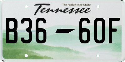 TN license plate B3660F