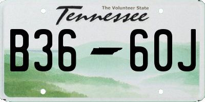 TN license plate B3660J