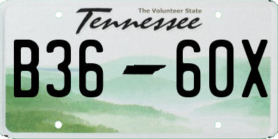 TN license plate B3660X