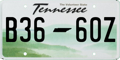 TN license plate B3660Z