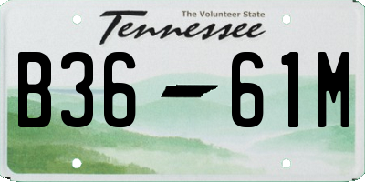 TN license plate B3661M