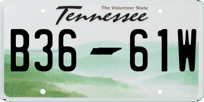 TN license plate B3661W