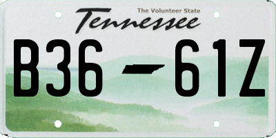 TN license plate B3661Z