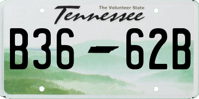 TN license plate B3662B