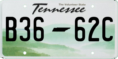 TN license plate B3662C