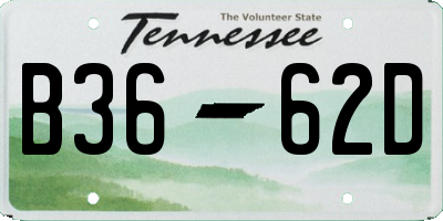 TN license plate B3662D