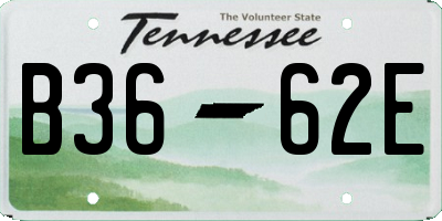 TN license plate B3662E