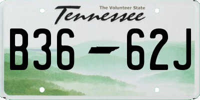 TN license plate B3662J