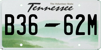 TN license plate B3662M