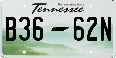 TN license plate B3662N