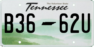TN license plate B3662U