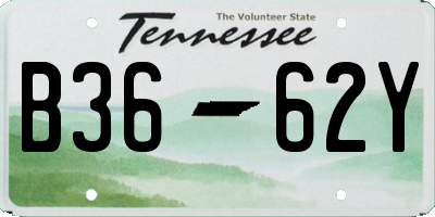 TN license plate B3662Y