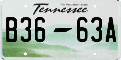 TN license plate B3663A