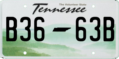 TN license plate B3663B