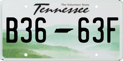 TN license plate B3663F