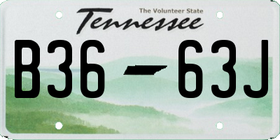 TN license plate B3663J