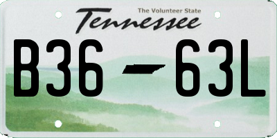 TN license plate B3663L