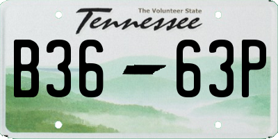 TN license plate B3663P