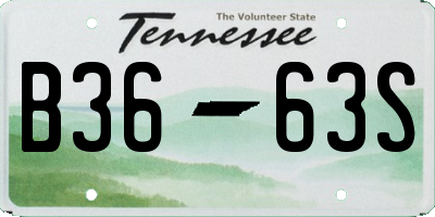 TN license plate B3663S