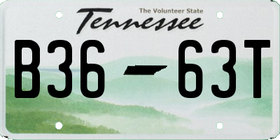 TN license plate B3663T
