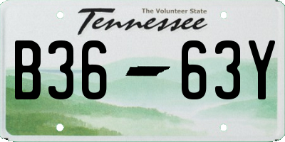 TN license plate B3663Y